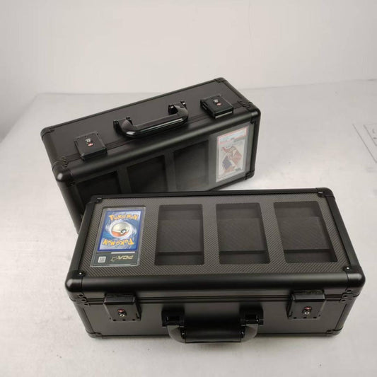 ProShield premium aluminium graded card storage case with 4 window clear showcase
